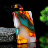 Hetian Colored Jade Peace without Incident Pendant Charm Jewelry
