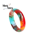 Natural Hetian Colorful Jade Floating Flower Bracelet Charms