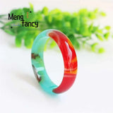 Natural Hetian Colorful Jade Floating Flower Bracelet Charms