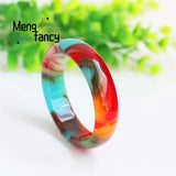 Natural Hetian Colorful Jade Floating Flower Bracelet Charms