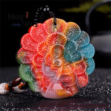 Hetian Jade God Of Wealth Peacock Toad Pendant Charm Jewelry Men Women