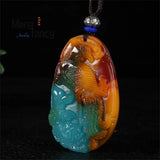 Hetian Jade God Of Wealth Peacock Toad Pendant Charm Jewelry Men Women