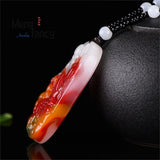 Natural Hetian Colorful Jade Mountain Water Pendant Charms Amulets