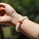 Hetian Golden Silk Jade 8MM Round Beads Bracelet