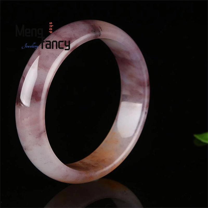 Natural Hetian Golden Silk Jade Bangle Charms Fine Jewelry Sets Women Bracelet