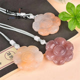 Hetian Golden Silk Jade Blossom Riches And Honor Pendant Charms