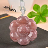 Hetian Golden Silk Jade Blossom Riches And Honor Pendant Charms