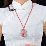 Hetian Golden Silk Jade Rabbit Pendant Charm Necklace