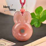 Hetian Golden Silk Jade Rabbit Pendant Charm Necklace