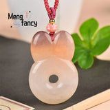 Hetian Golden Silk Jade Rabbit Pendant Charm Necklace
