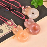 Hetian Golden Silk Jade Rabbit Pendant Charm Necklace
