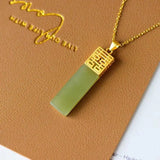 Hetian Gray Jade Double Happiness Lucky Pendant S925 Sterling Silver