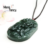 Hetian Green Jade Dragon Business Booming Pendant