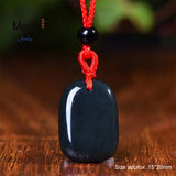 Natural Hetian Green Jade Ruyi Lock Pendant Charms Amulet Fine Jewelry