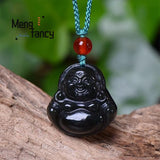 Natural Hetian Green Jade Ruyi Lock Pendant Charms Amulet Fine Jewelry