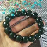 Hetian Jade Bead Bracelet 14/16mm Lucky Exorcise Evil Spirits Amulet