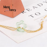 Hetian Jade 925 Silver Flower Collarbone Chain Pendant Necklace