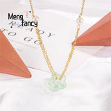 Hetian Jade 925 Silver Flower Collarbone Chain Pendant Necklace