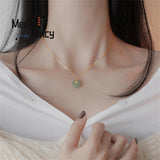 Hetian Jade 925 Silver Peace Buckle Pendant Necklace