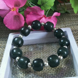 Hetian Jade Abacus Silver Beads Bracelet Fine Jewelry