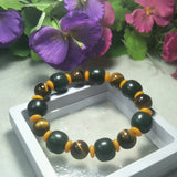 Hetian Jade Abacus Tiger's Eye Beads Bracelet