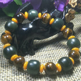 Hetian Jade Abacus Tiger's Eye Beads Bracelet