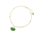 Hetian Jade Stainless Steel Ladies Anklet Bracelet Ruyi Lock