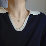 Hetian Jade Bead Pendant Necklace 14K Women Jewelry