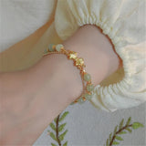 Natural Hetian Jade Beads Double Layered Bracelet Butterfly Accessory