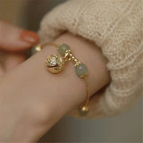 Hetian Jade Bell Bracelet Women Amulet Mother's Wrist Jewelry