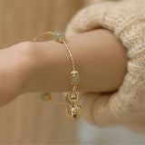 Hetian Jade Bell Bracelet Women Amulet Mother's Wrist Jewelry