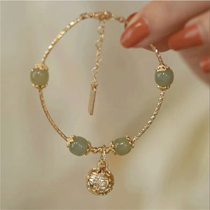 Hetian Jade Bell Bracelet Women Amulet Mother's Wrist Jewelry