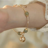 Hetian Jade Bell Bracelet Women Amulet Mother's Wrist Jewelry