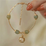 Hetian Jade Bell Bracelet Women Amulet Mother's Wrist Jewelry