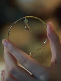 Natural Hetian Jade Bell Orchid Pendant Bracelet For Women Jewelry Gift