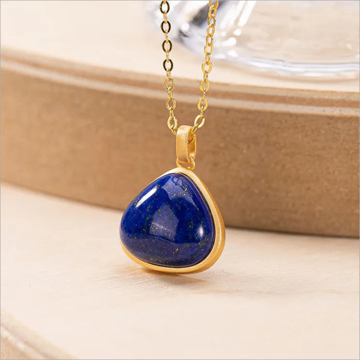Hetian Jade Chalcedony Pendant S925 Sterling Silver Necklace for Mom Gift
