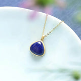 Hetian Jade Chalcedony Pendant S925 Sterling Silver Necklace for Mom Gift