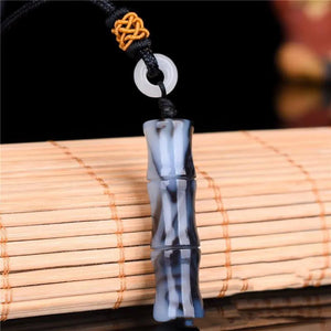 Natural Hetian Jade Bamboo Pendant