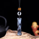 Natural Hetian Jade Bamboo Pendant