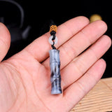 Natural Hetian Jade Bamboo Pendant