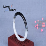 Hetian Jade Bracelet Flowers Charm Retro Fine Jewelry Girl Couple Bangle