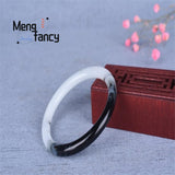 Hetian Jade Bracelet Flowers Charm Retro Fine Jewelry Girl Couple Bangle