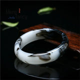 Hetian Jade Bracelet Flowers Charm Retro Fine Jewelry Girl Couple Bangle