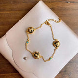 Natural Hetian Jade Bracelet Retro Chinese Style Fu Character Silver Bracelet