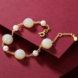 Hetian Jade Bracelet S925 Sterling Silver Women's Fashionable Temperament