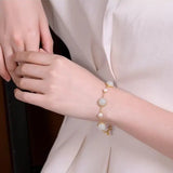 Hetian Jade Bracelet S925 Sterling Silver Women's Fashionable Temperament
