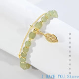 Hetian Jade Bracelet Women's Chinese Style, Hand String Light Beads