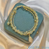 Hetian Jade Bracelet Women's Chinese Style, Hand String Light Beads