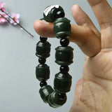 Hetian Jade Beaded Bracelet Mens Stretch Jewelry