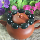 Hetian Jade Bucket Bead Bracelet Lucky Amulet Fine Jewelry